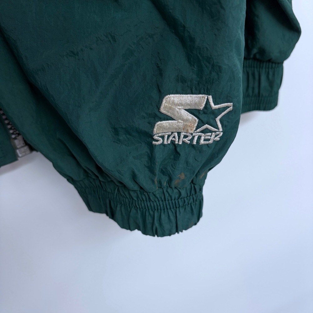 Vintage Starter Green Bay Packers Windbreaker Jacket Medium Green Stitched Nylon - Picture 9 of 11